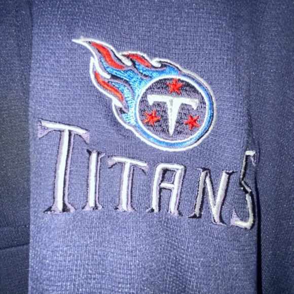 Tennessee Titans Polo NFL Men Large Blue White Short Sleeve Embroidered Reebok - Picture 2 of 7